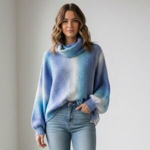 Oliver O Super Oversized Wool Mix Sweater Blue Ombré L